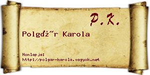 Polgár Karola névjegykártya
